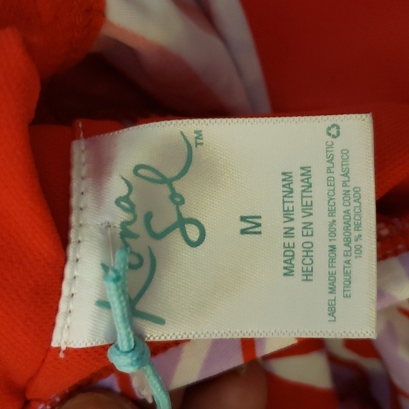 Kona Sol Red and Purple Leaf Print Tankini Size M (8-10) # - Picture 4 of 5